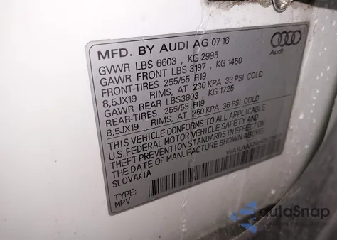 2017 Audi Q7 3.0T Premium из США, поврежденный, VIN WA1LAAF74HD023817